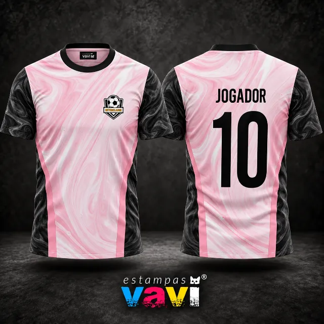 Mármore Rosa com Laterais e Mangas Pretas