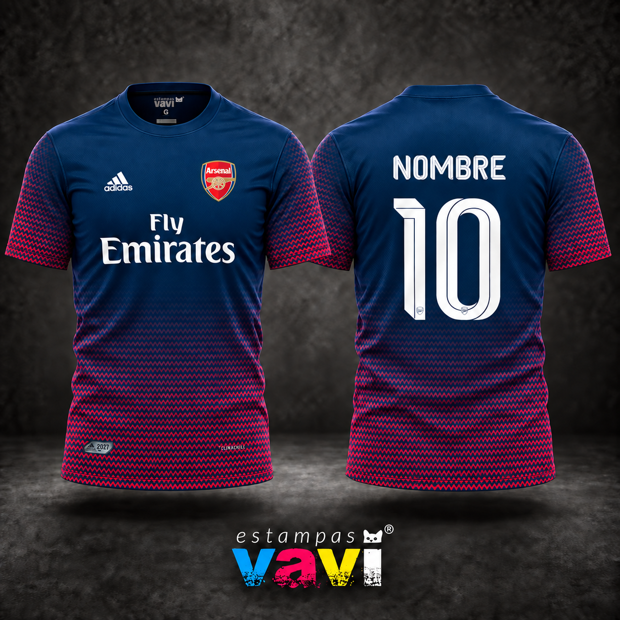 Arsenal - Azul e Rosa em Degradê