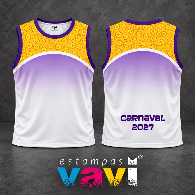 Sóis Amarelos com Arco Roxo e Branco