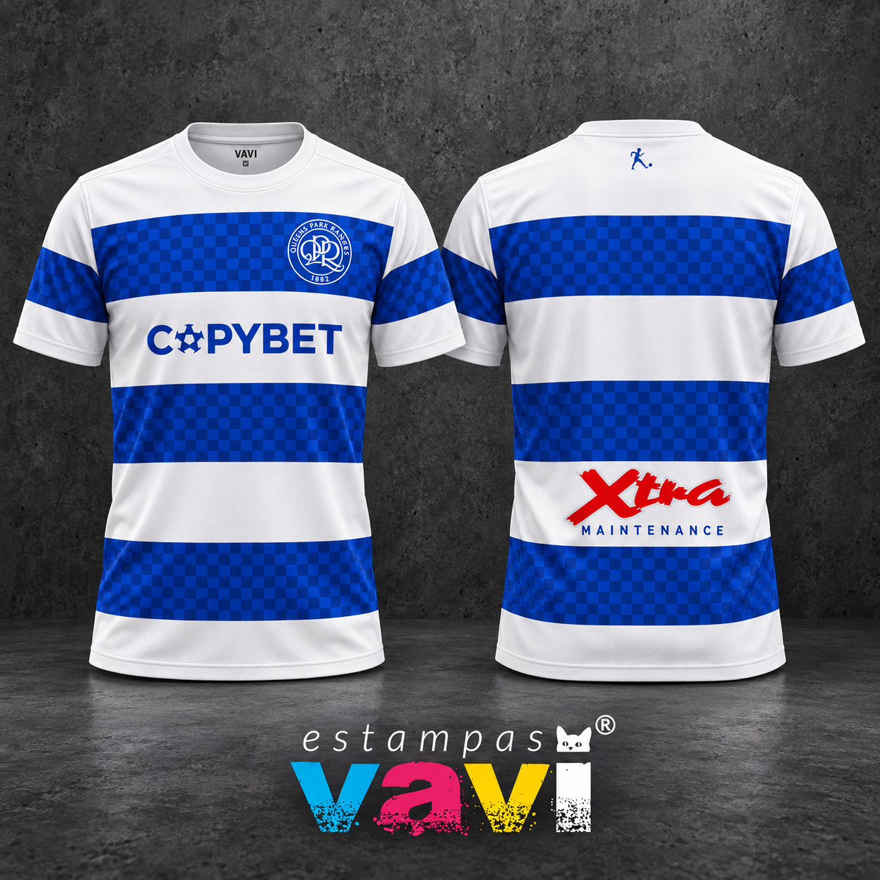 Queens Park Rangers com Faixas Azuis Xadrez