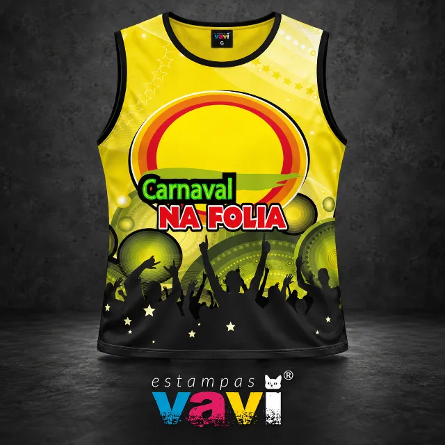 Carnaval na Folia com Moldura Amarela