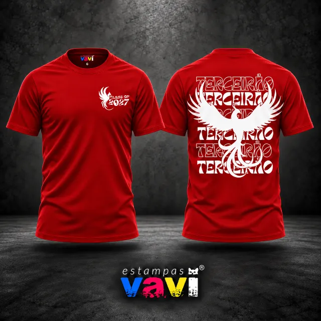 Terceirão - Fênix Branca em Fundo Vermelho