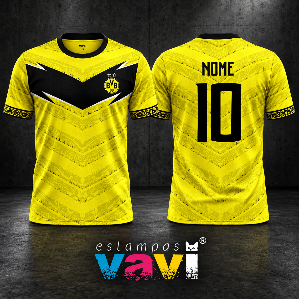 Borussia - Amarelo com Chevron Preto e Número 10