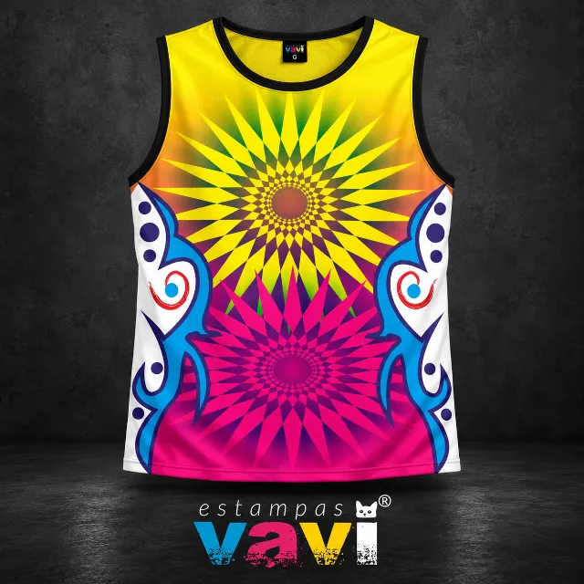 Rosáceas Geométricas Amarelas e Rosas - Viés Preto