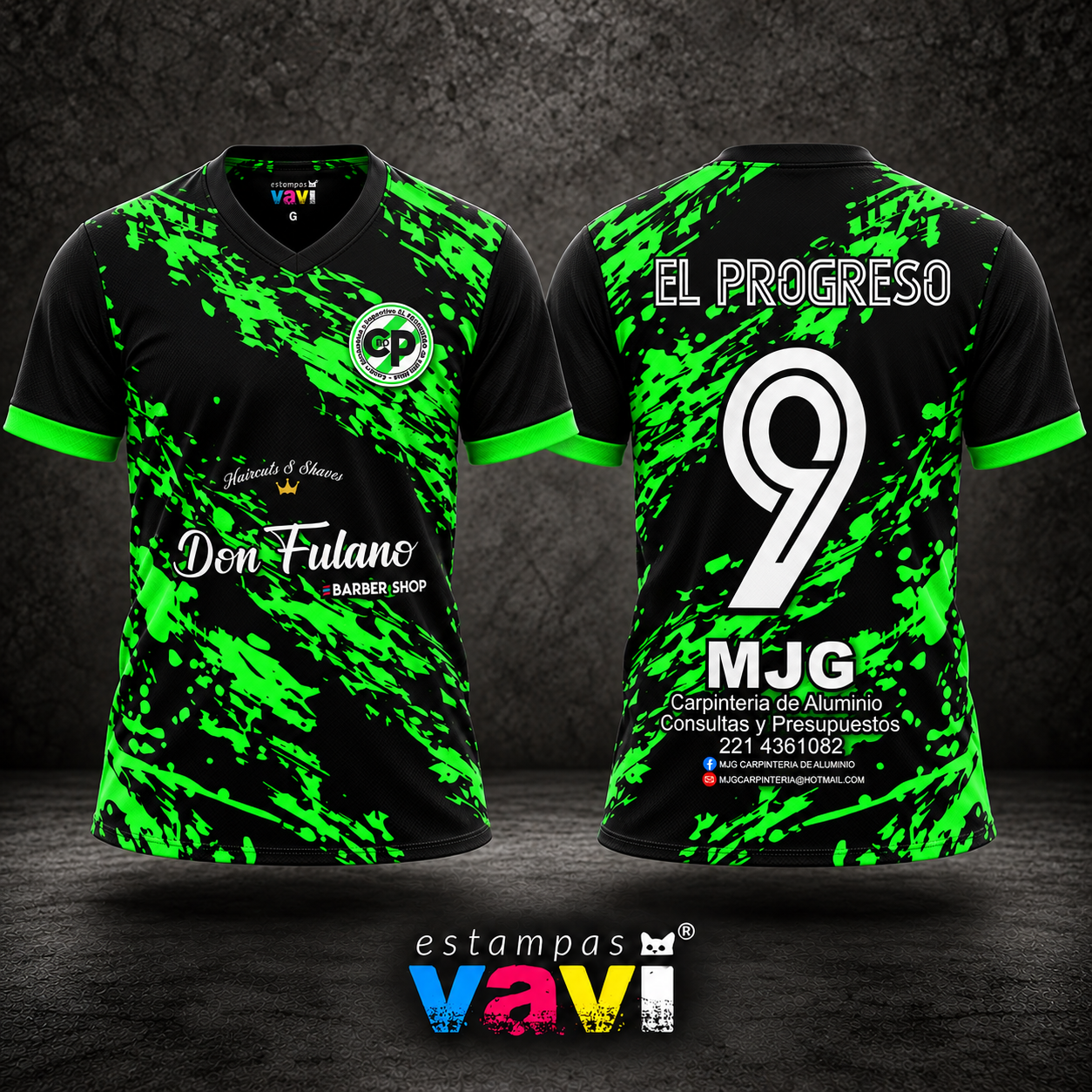 El Progreso - Pinceladas Verdes sobre Preto - Padrão
