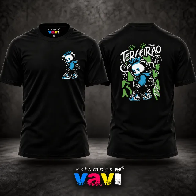 Terceirão - Urso com Coroa Azul e Grafite Verde