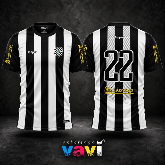 Uniforme Listrado Preto e Branco - Número 22