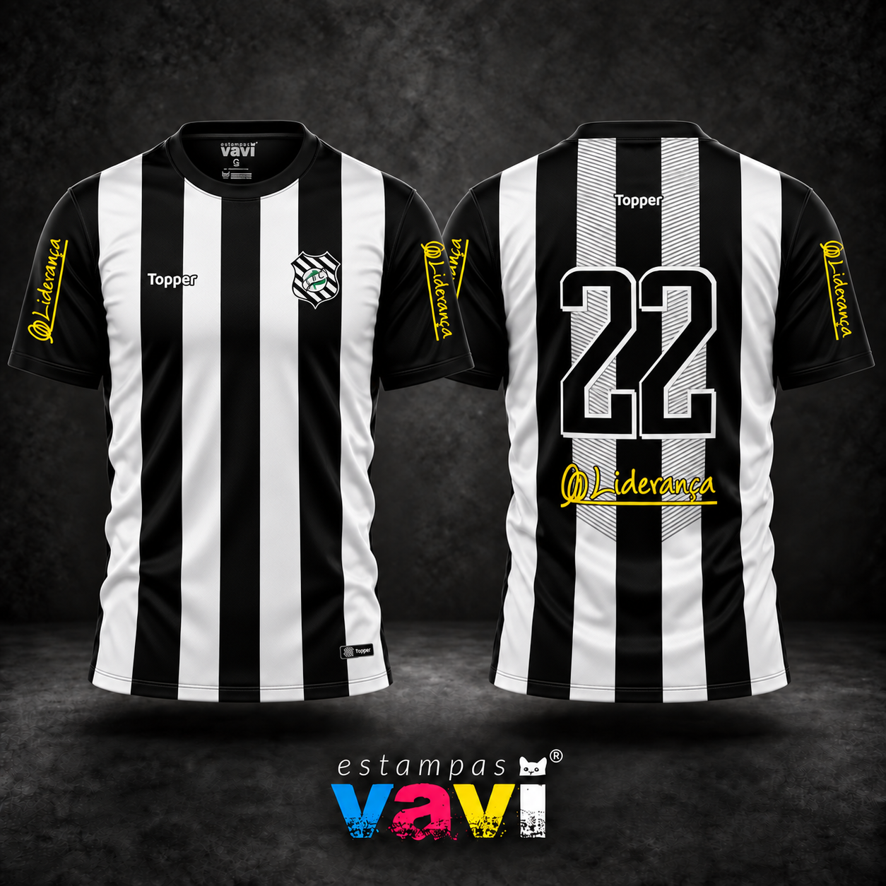 Uniforme Listrado Preto e Branco - Número 22