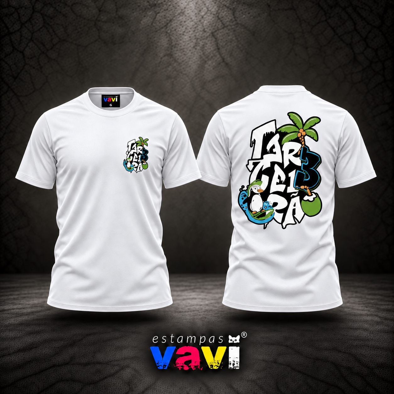 Terceirão - Pinguim com Coqueiro e Boia Verde