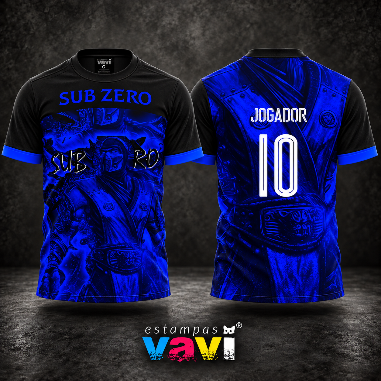 Sub-Zero em Azul Elétrico com Mangas Pretas