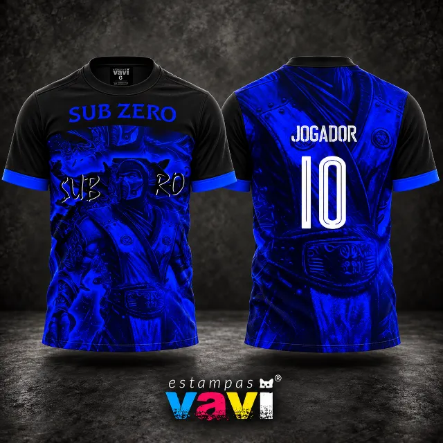 Sub-Zero em Azul Elétrico com Mangas Pretas