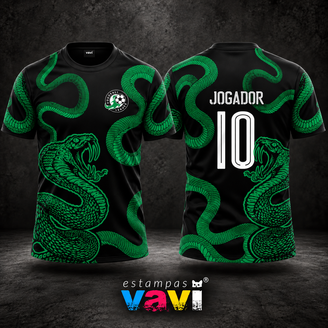 Serpentes Verdes entre Laços sobre Preto