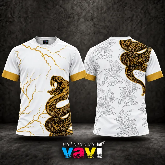 Serpentes Verdes entre Laços sobre Preto - Dourado sobre branco; raios na frente e folhagens cinza nas costas; sem identificação.