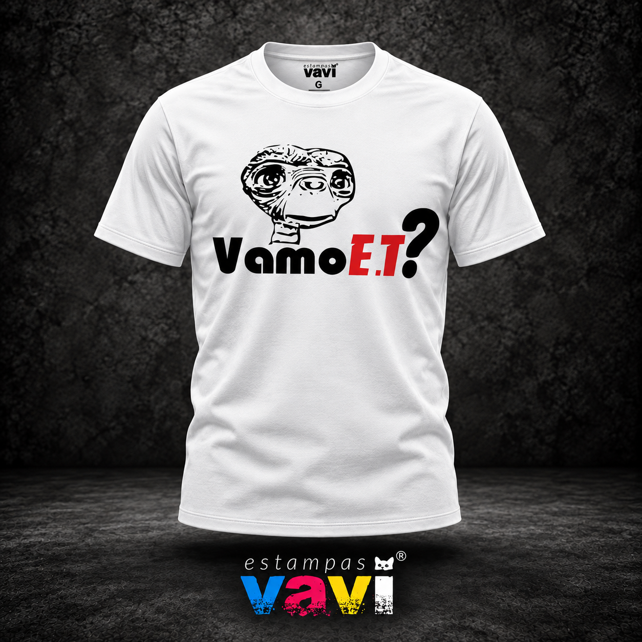 Vamo E.T. - Alienígena e Letras Pretas e Vermelhas