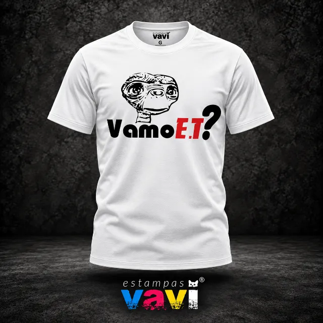 Vamo E.T. - Alienígena e Letras Pretas e Vermelhas