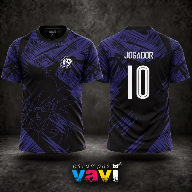 Goku Roxo com Traços Angulares sobre Preto
