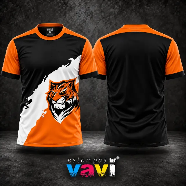 Tigre Laranja com Faixa Diagonal Branca