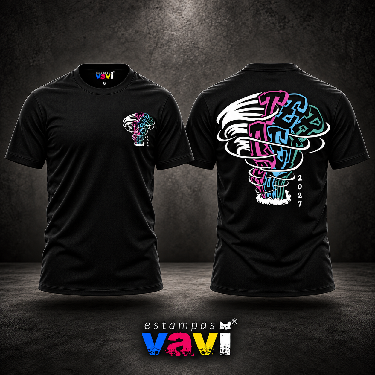 Terceirão - Tornado Branco com Letras Rosa e Azul