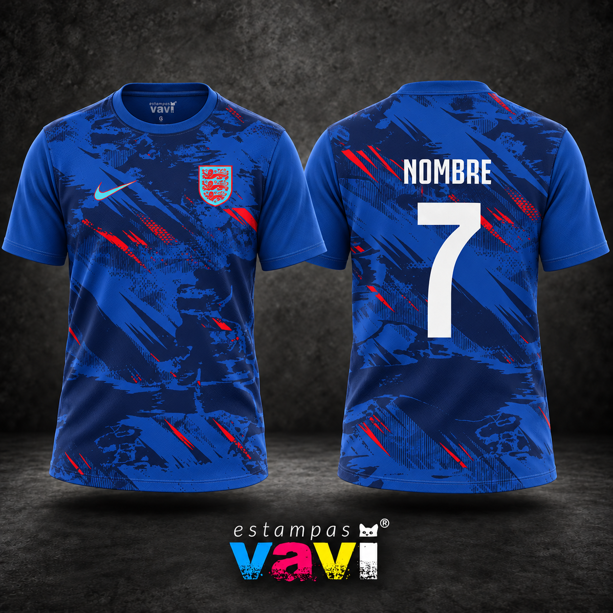 Inglaterra - Camuflagem Azul com Traços Vermelhos