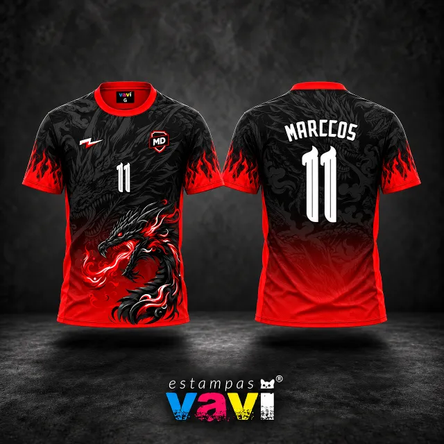 Interclasse - Dragão e Chamas - 4 Cores - Vermelho