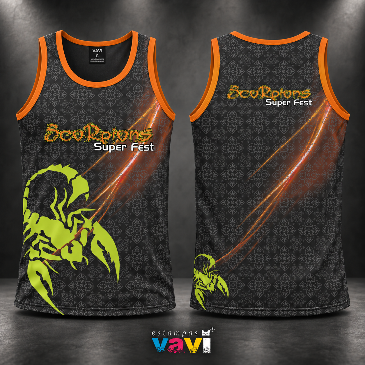 Scorpions Super Fest - Escorpiões Verde-Limão e Faixas Laranja