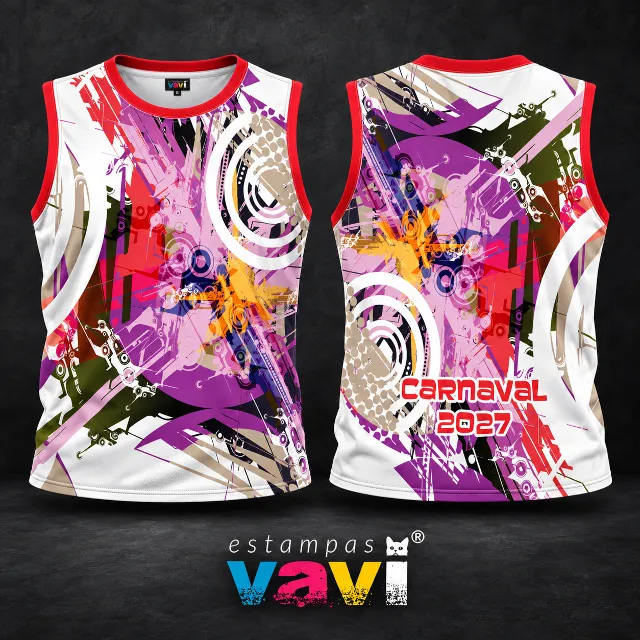 Colagem Geométrica em Rosa Roxo e Verde