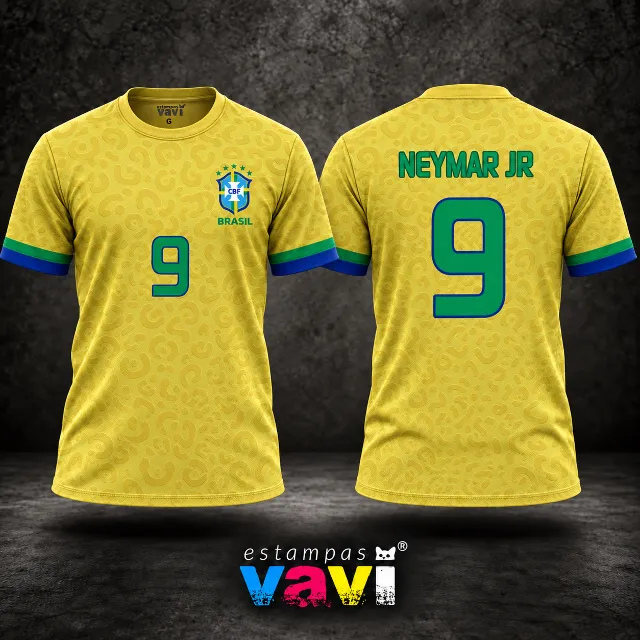 Brasil - Textura de Onça em Amarelo e Verde - Padrão