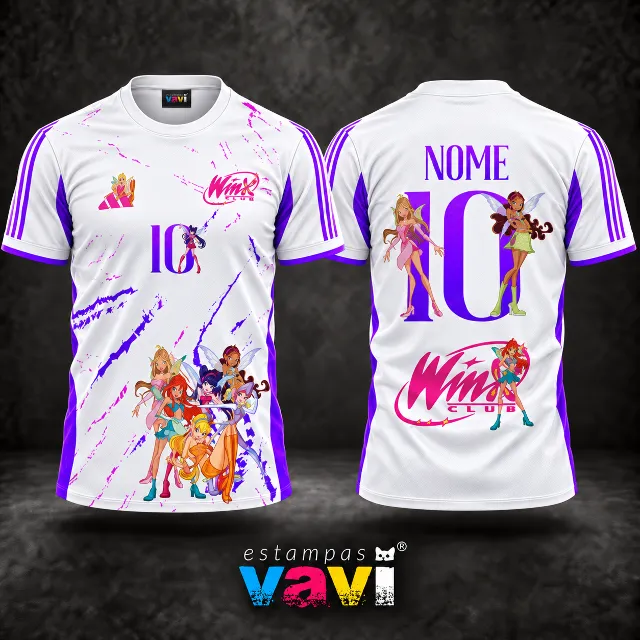 Winx com Fadas e Grafismos Rosa e Roxo