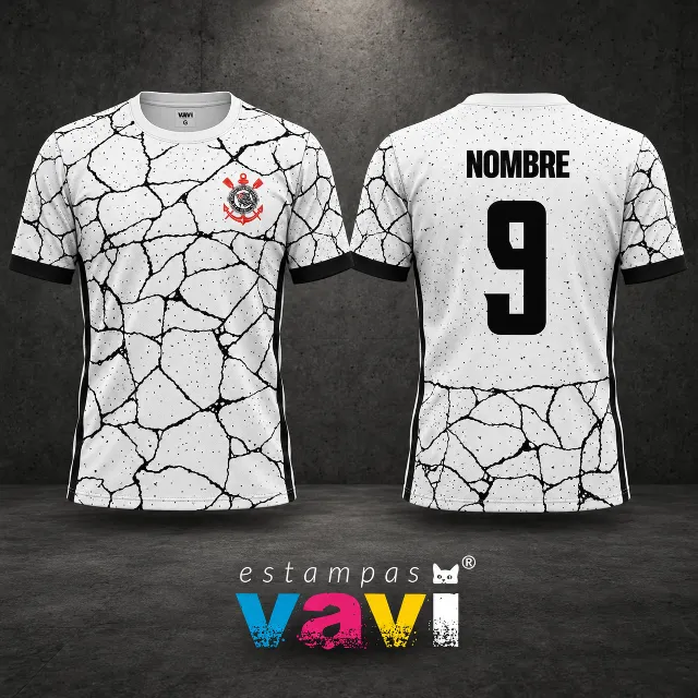 Corinthians - Branco com Textura Rachada e Número 9