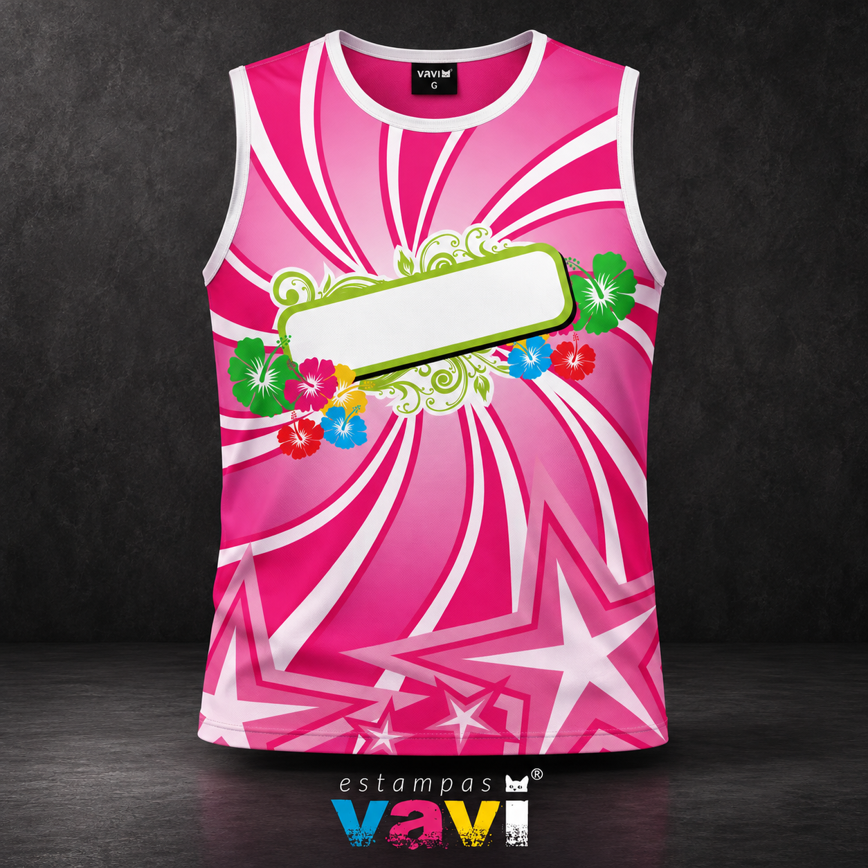 Hibiscos com Faixa para Personalização