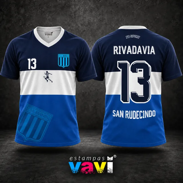 Rivadavia - Faixa Branca entre Azul-Marinho e Azul