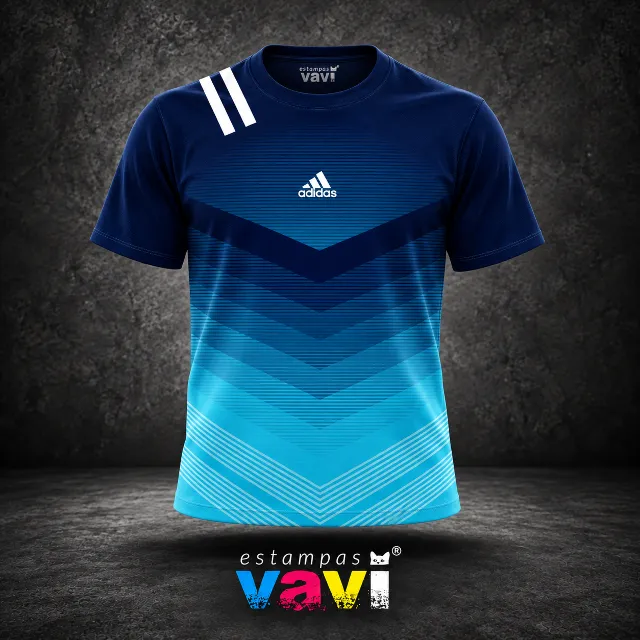 Degradê Azul-Marinho e Turquesa com Chevrons