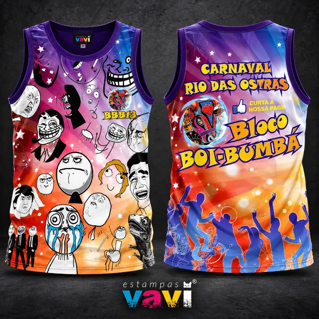 Boi-Bumbá com Rostos de Memes e Raios Coloridos