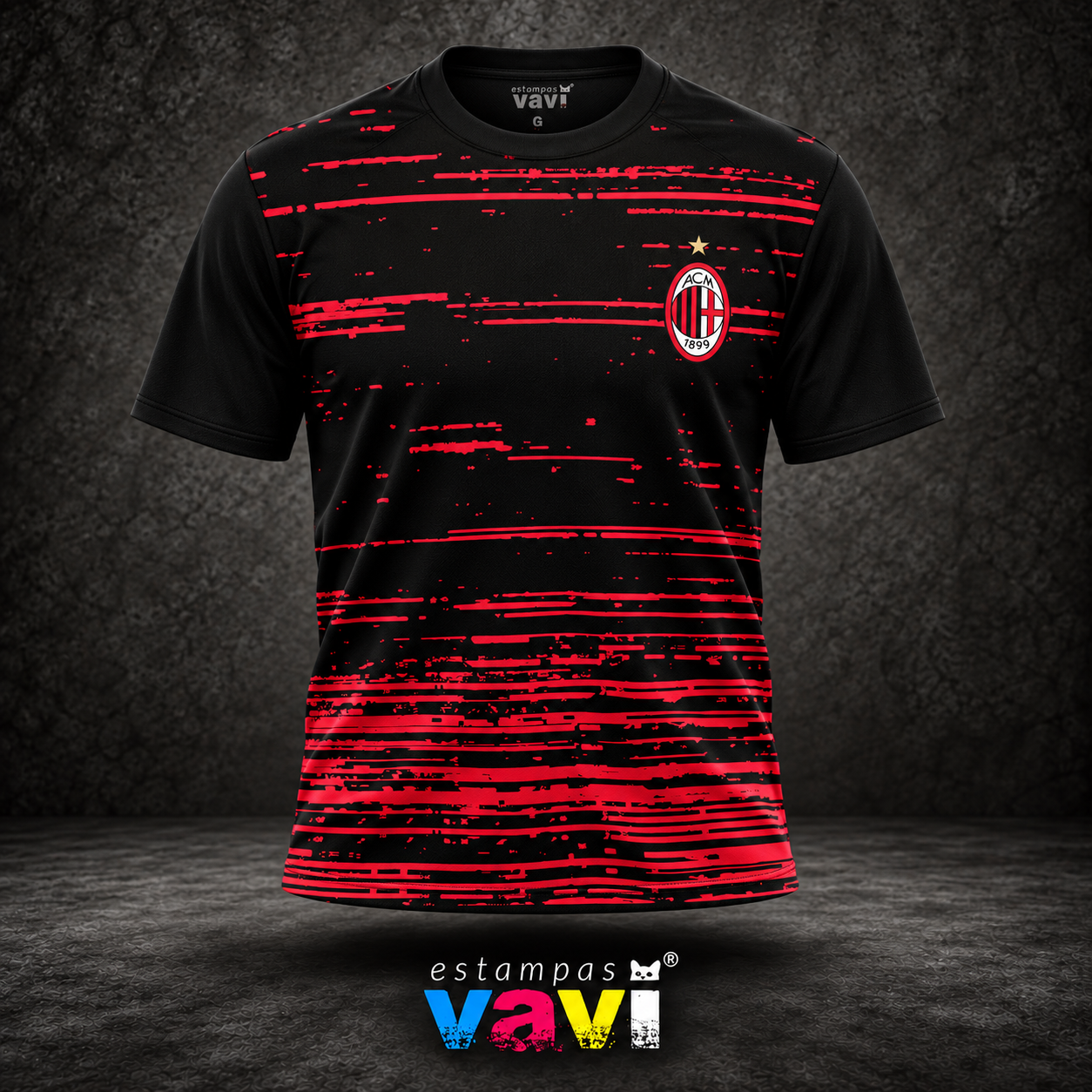 Milan - Pinceladas Vermelhas sobre Preto