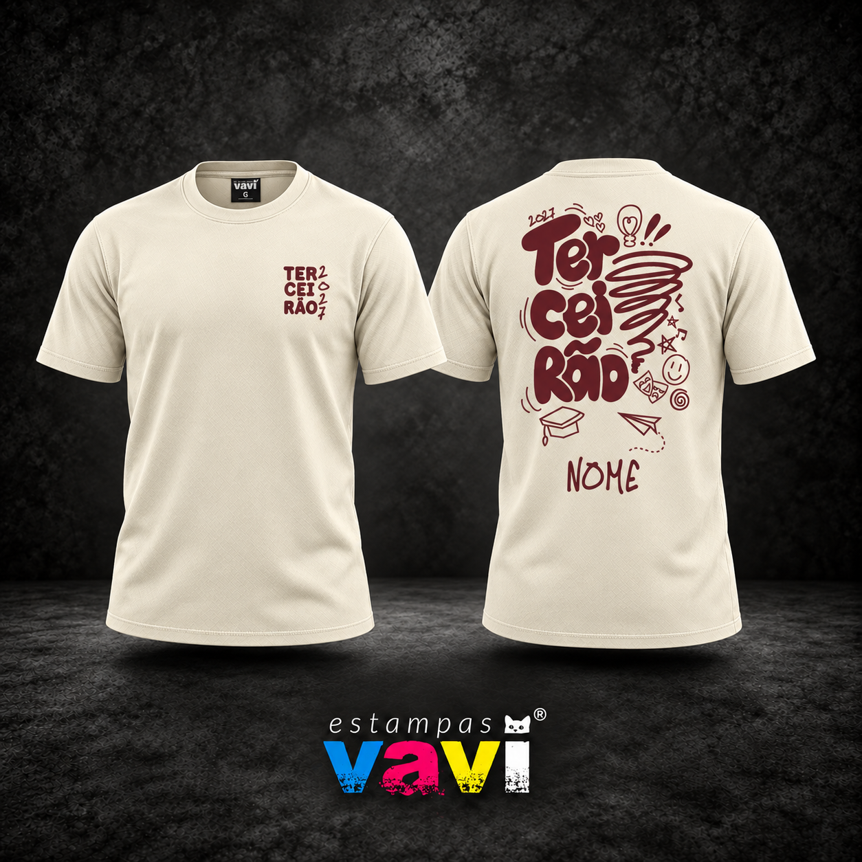 Tornado com Rabiscos e Letras Vinho