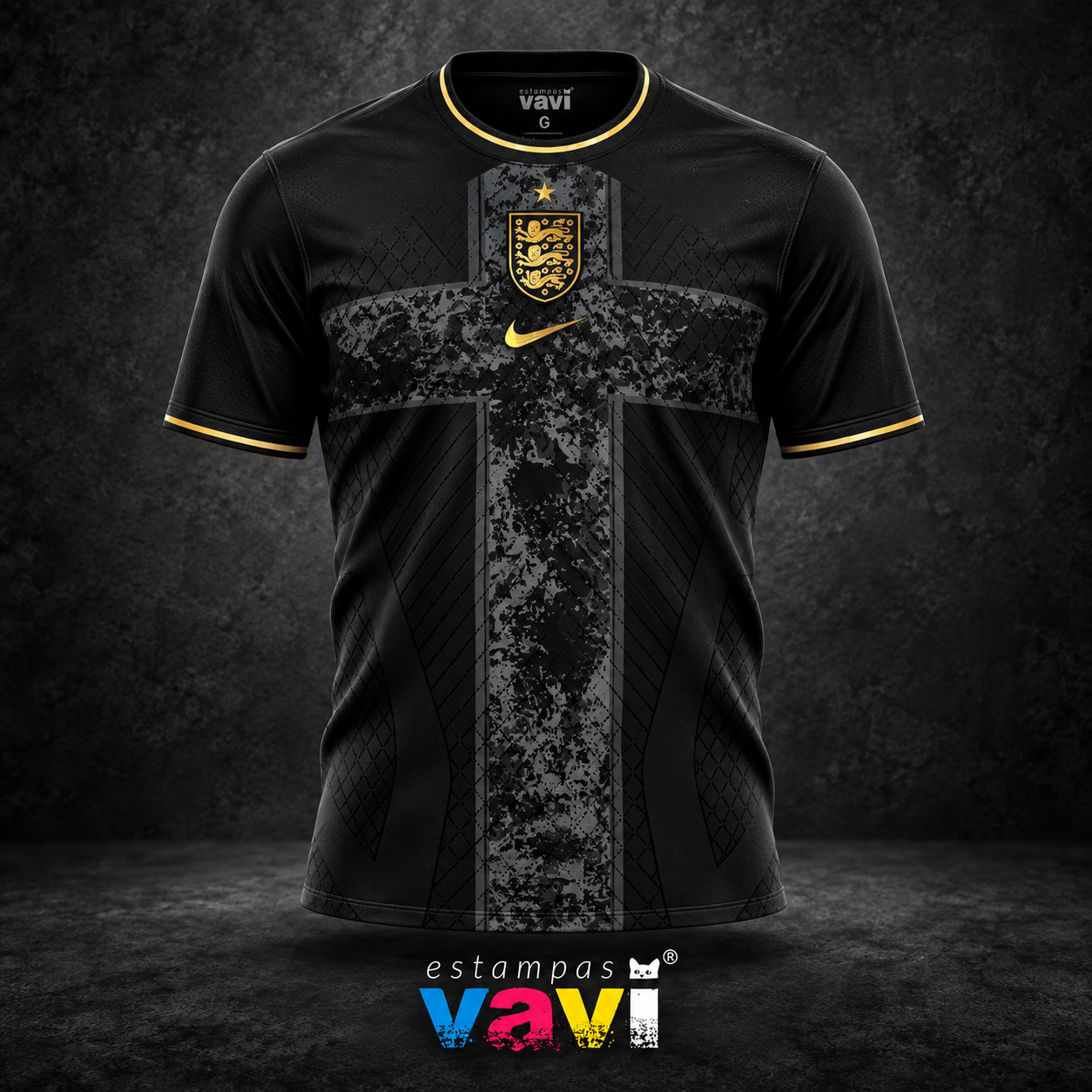 Uniforme Preto com Grafismos Cinza