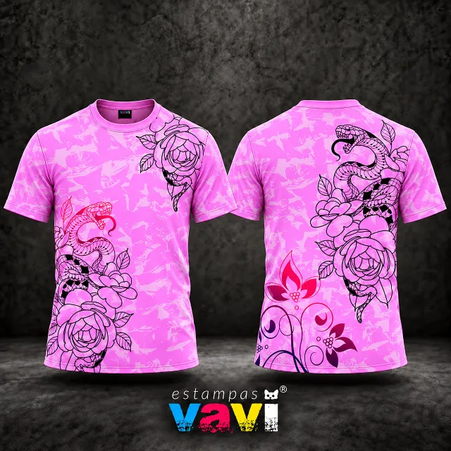Serpentes e Rosas em Textura Rosa