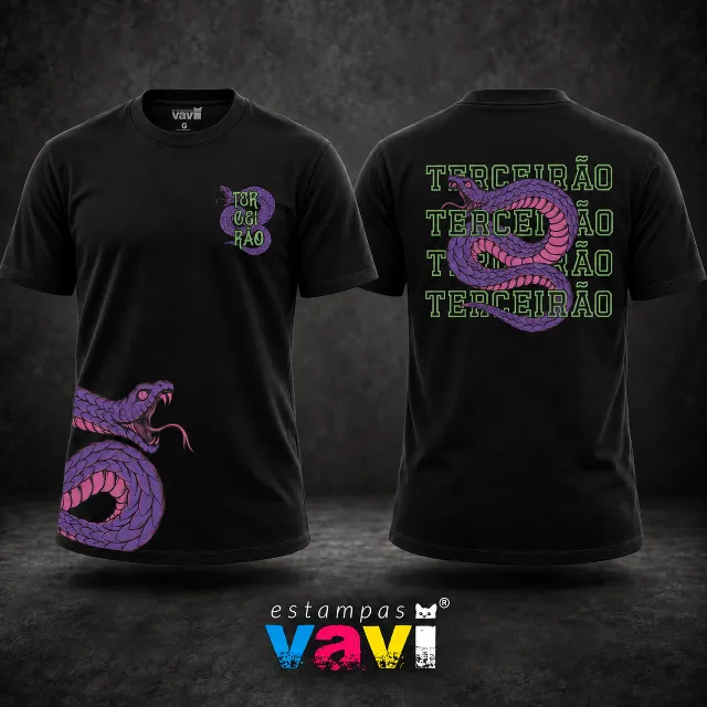 Serpente Roxa com Letras Verdes