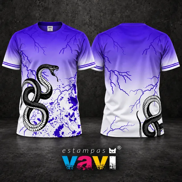Serpentes Pretas com Raios em Degradê Roxo