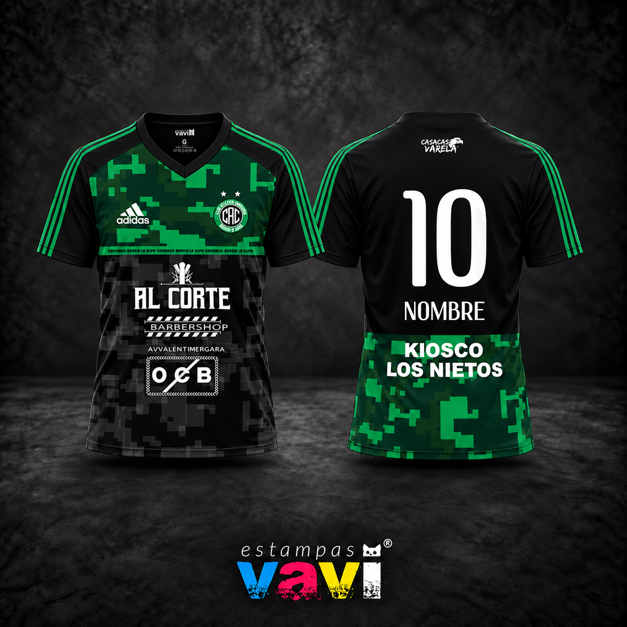 Camuflagem Pixelada Verde - Versões Preta e Branca - Preta - Número 10