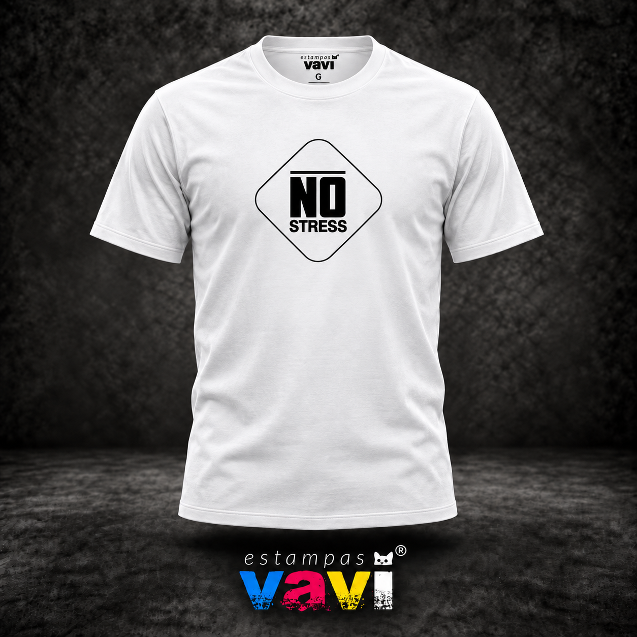 No Stress - Placa em Losango
