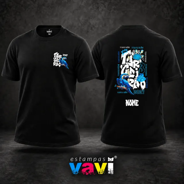 Arara Azul com Cérebro e Letras Grafite