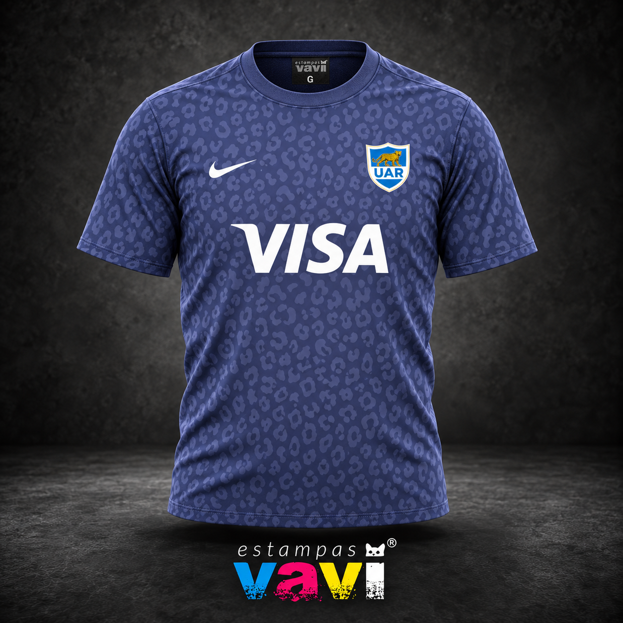 UAR - Rugby Azul com Pintas e Visa Branco - UAR - Rugby Azul com Pintas e Visa Branco