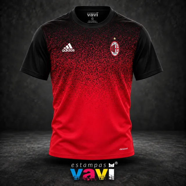 Milan - Degradê Pontilhado Preto e Vermelho