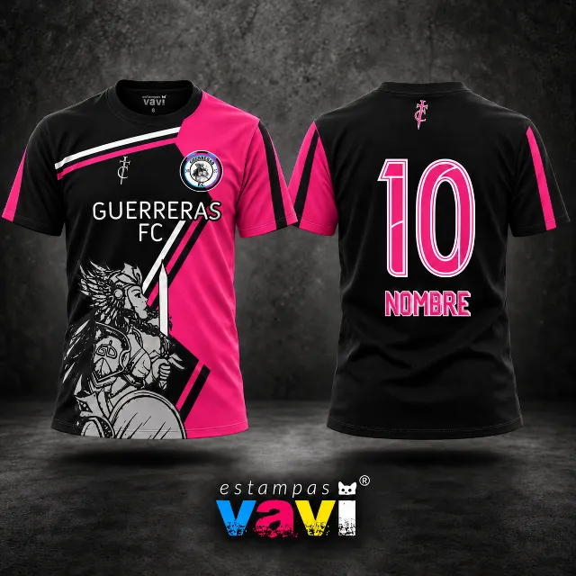 Guerreras FC - Guerreira com Faixas Rosa e Pretas
